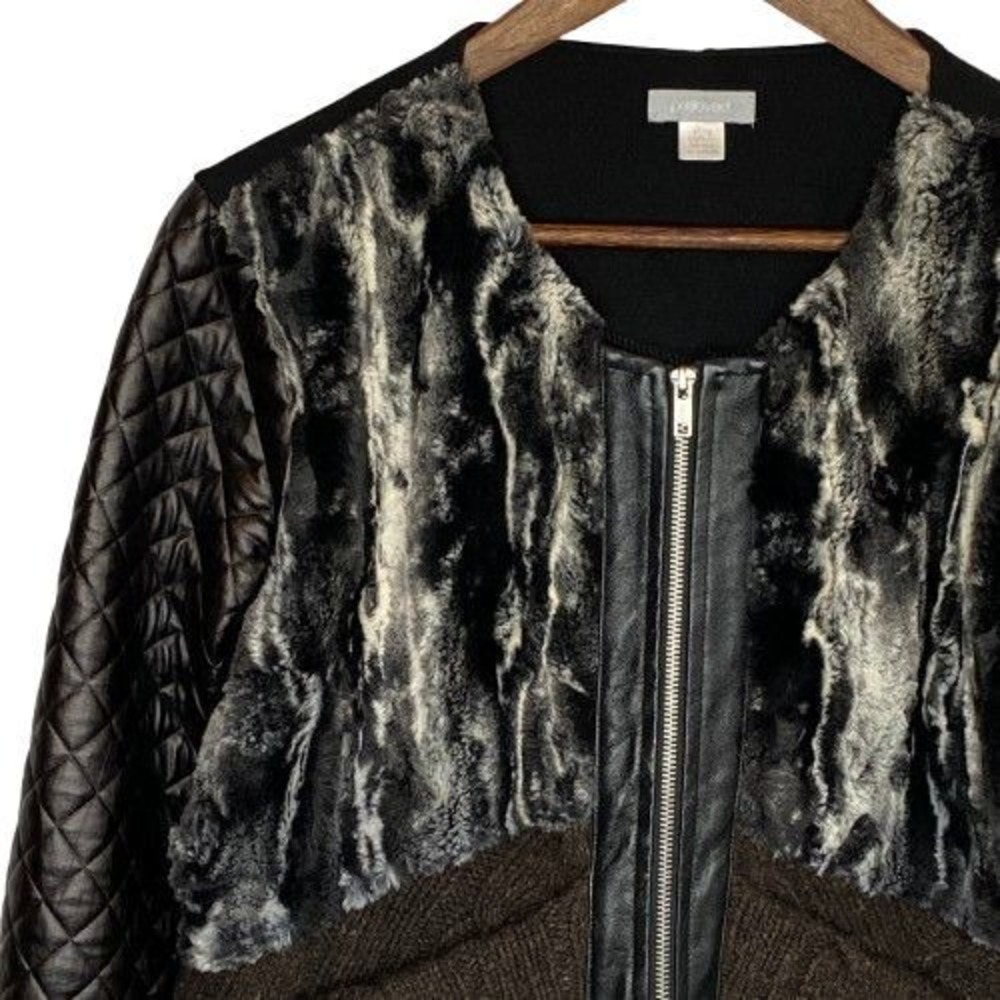 Preloved Patchwork Style Mixed Media Jacket Women… - image 3